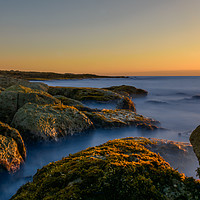 Buy canvas prints of Sunset over the rocks, Cyprus by James Daniel