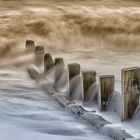 Buy canvas prints of Dramatic Sea at Worthing Beach by James Daniel