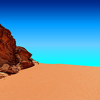 Buy canvas prints of The red dune in the nature reserve of Wadi Rum by Frank Heinz