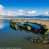 Buy canvas prints of Low tide wreck by Mike Grundy