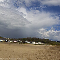 Buy canvas prints of Llansteffen Village with beach, Carmarthenshire South Wales by Jenny Hibbert