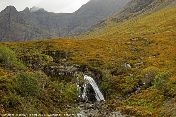 Fairy pools Isle of Skye with the Cuillin mountains Picture Board by Jenny Hibbert