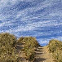 Buy canvas prints of Ynyslas dunes Dyfi Nature Reserve by Jenny Hibbert