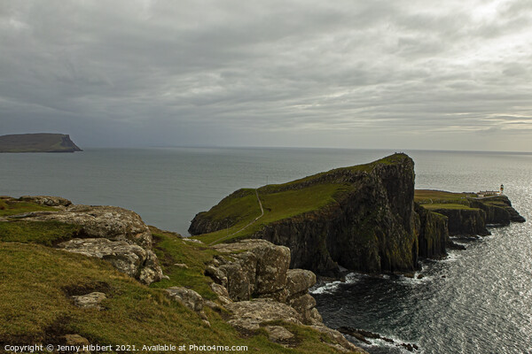 Neist Point lighthouse in the distance Picture Board by Jenny Hibbert