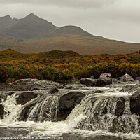Buy canvas prints of Sligachan river going over a weir Isle of Skye by Jenny Hibbert