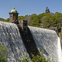 Buy canvas prints of Elan Valley Reservoir dam with water rushing over by Jenny Hibbert