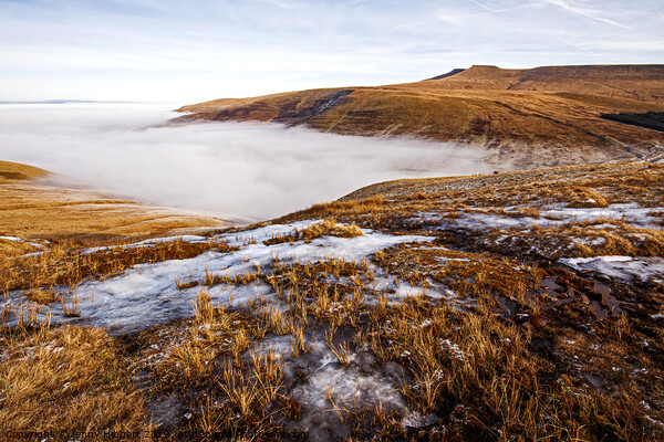 Freezing fog above Storey Arms, Brecons Picture Board by Jenny Hibbert