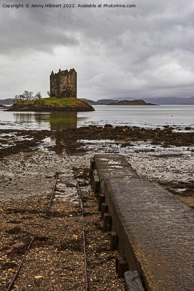 Castle stalker with old rails showing Picture Board by Jenny Hibbert