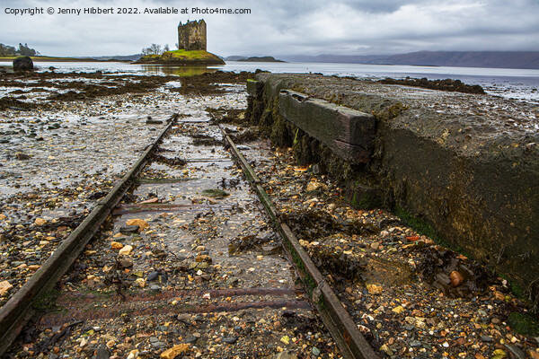 Low view point of old rails leading to Castle Stal Picture Board by Jenny Hibbert