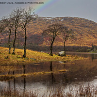 Buy canvas prints of Kilchurn Castle with reflections on Loch Awe by Jenny Hibbert
