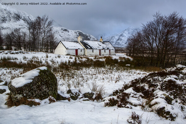 Scenic view of Black Rock Cottage Glencoe Picture Board by Jenny Hibbert
