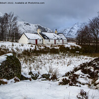 Buy canvas prints of Scenic view of Black Rock Cottage Glencoe by Jenny Hibbert