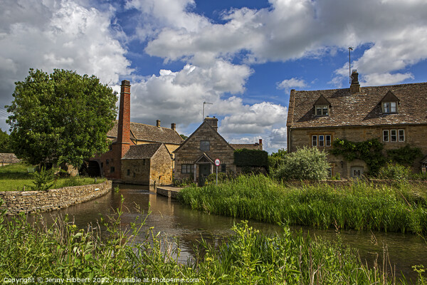 View of Watermill Lower Slaughter Cotswolds Picture Board by Jenny Hibbert