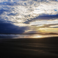Buy canvas prints of Aberavon beach at sunset Port Talbot by Jenny Hibbert