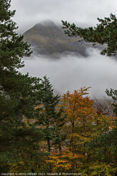 Ben Nevis in the mist & clouds Picture Board by Jenny Hibbert