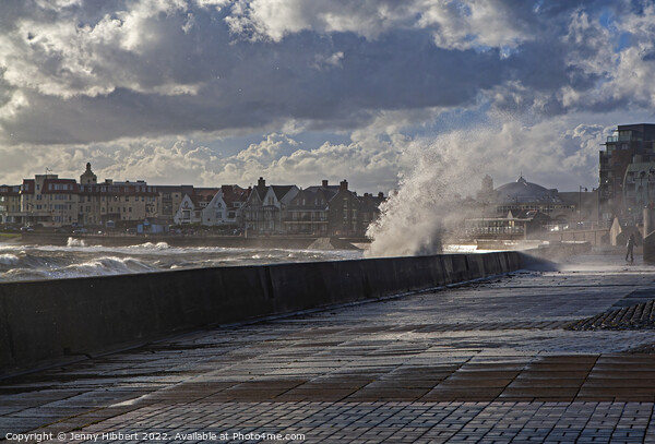 Porthcawl storm hits the promenade South Wales Picture Board by Jenny Hibbert