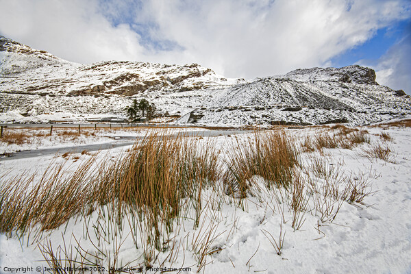 Cwmorthin on a winters morning North Wales Picture Board by Jenny Hibbert