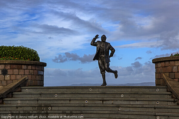 Bring me sunshine, Eric Morecambe statue in Morecambe Bay Picture Board by Jenny Hibbert