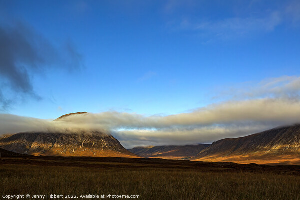 Low cloud over Buachaille Etive Mor in Glencoe Picture Board by Jenny Hibbert