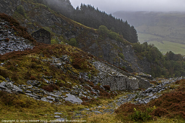 Penmachno slate quarry building North Wales Picture Board by Jenny Hibbert