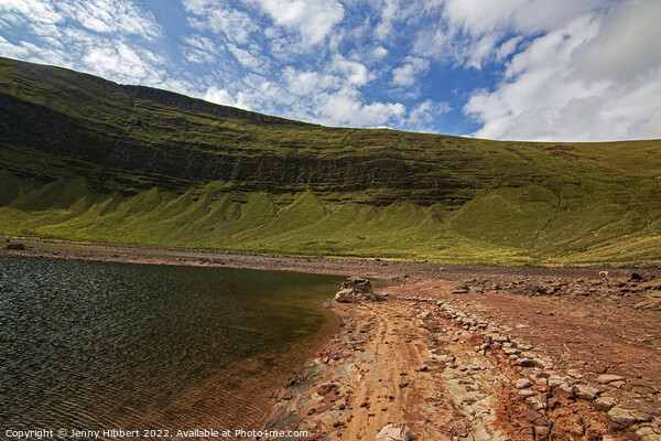 Drought conditions at Llyn Y Fan Fawr South Wales Picture Board by Jenny Hibbert