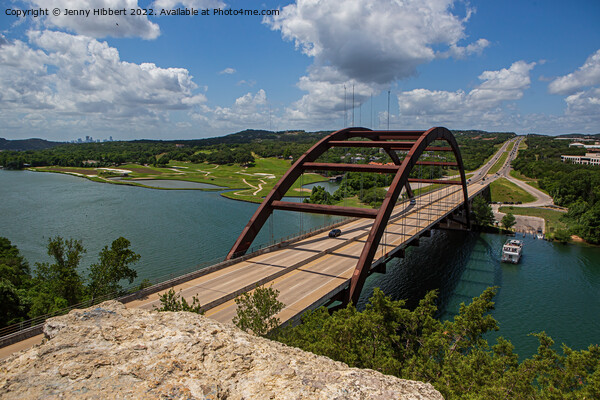 Pennybacker Bridge Austin Picture Board by Jenny Hibbert