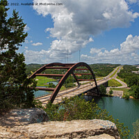 Buy canvas prints of Looking across Pennybacker bridge, Austin, Texas by Jenny Hibbert