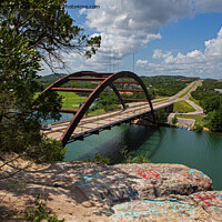 Buy canvas prints of View of Pennybacker bridge, Austin, Texas by Jenny Hibbert