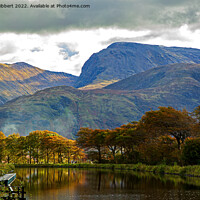 Buy canvas prints of Impressive Ben Nevis towering over Caledonian Canal Corpach by Jenny Hibbert