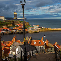 Buy canvas prints of Steps of St Mary Whitby looking out to sea by Jenny Hibbert