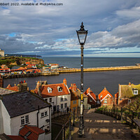 Buy canvas prints of View of Whitby Old town & harbour by Jenny Hibbert