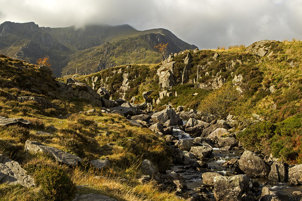 View of the mountains at Cwm Idwal, Snowdonia Picture Board by Jenny Hibbert