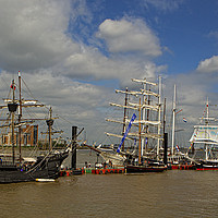Buy canvas prints of Tall ships at Greenwich London by Jenny Hibbert