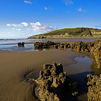 Buy canvas prints of Temple Bay Glamorgan Heritage coast by Jenny Hibbert