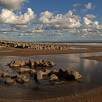 Buy canvas prints of Rock pool at Ogmore on sea by Jenny Hibbert