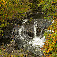 Buy canvas prints of Looking down on waterfall North Wales by Jenny Hibbert