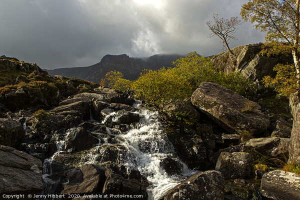 Looking stormy at Cwm Idwal Picture Board by Jenny Hibbert