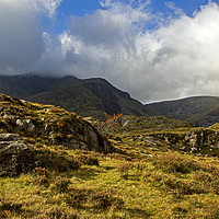 Buy canvas prints of Glyderau mountain range Cwm Idwal Snowdonia by Jenny Hibbert