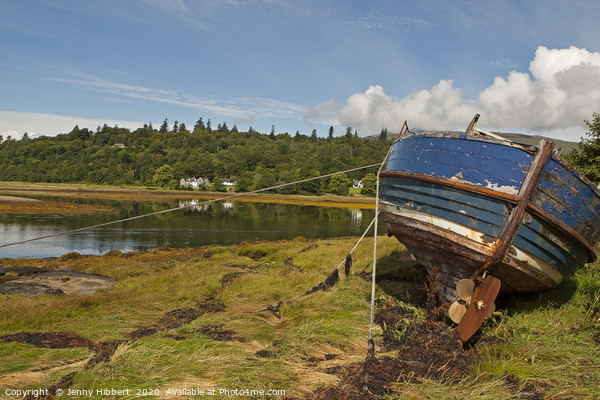 Boat on the Loch Sunart Western Isles Scotland Picture Board by Jenny Hibbert