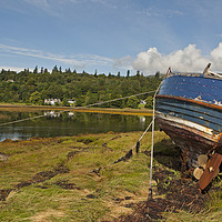 Buy canvas prints of Boat on the Loch Sunart Western Isles Scotland by Jenny Hibbert