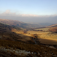 Buy canvas prints of Looking across to Brecon on a winters day by Jenny Hibbert