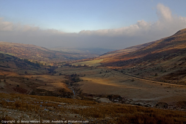 View across to Brecon on a winters day Wales Picture Board by Jenny Hibbert