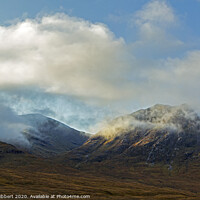 Buy canvas prints of Mountains at Glencoe in low cloud by Jenny Hibbert