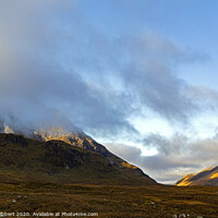 Buy canvas prints of Glencoe mountain with low lying clouds and early morning light by Jenny Hibbert