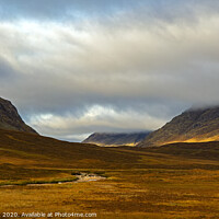 Buy canvas prints of Buachaille mountains in Glencoe Scotland by Jenny Hibbert
