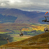Buy canvas prints of Nevis Range mountain gondola on the Aonach Mor mou by Jenny Hibbert