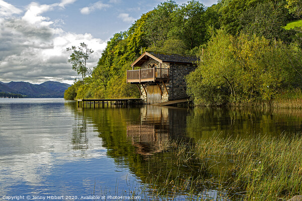 Duke of Portland Boathouse on the shore of Ullswater, Pooley Bridge         Picture Board by Jenny Hibbert