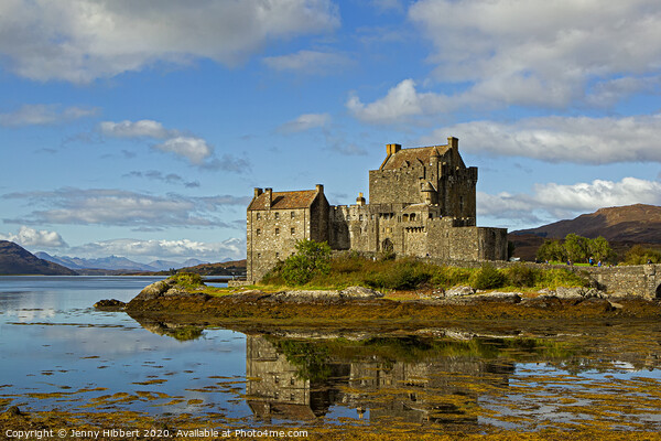 Eilean Donan Castle with reflection Picture Board by Jenny Hibbert