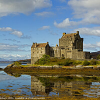 Buy canvas prints of Eilean Donan Castle with reflection by Jenny Hibbert