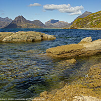 Buy canvas prints of Elgol looking across Loch Scavaig with the Cuillins in the distance by Jenny Hibbert